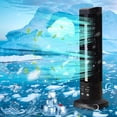 thumbnail image 4 of Black Tower Bladeless Mini Fan Usb Desktop Fan 2 Wind Levels With Light 13X2.4X4.1 Inch For Home Office Quiet Breeze, 4 of 6