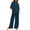 Dark Blue, variant on Casual Sets for Women 2 Piece Business Casual Outfits for Women Clothing Set Female Round Neck Short Sleeve Tops Pants Sets Casual Pant Style S_712 Women's Tracksuits White L