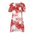 thumbnail image 4 of Hauts d'Été pour Femmes 2023 Coupe Ample Col Rond Manches Courtes T-Shirts T-Shirts Graphiques Étoiles et Rayures Blouses Décontractées et Confortables, 4 of 5