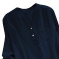 thumbnail image 5 of Chemises à Manches Longues Col en V pour Femmes, Tunique en Coton et Lin, Blouse Douce et Décontractée, 5 of 5