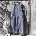 thumbnail image 2 of Combinaisons Amples à Bandage avec Poches pour Femmes, Combinaison Sans Manches à Rayures, Justaucorps, Barboteuses pour Femmes Grande Taille, Combinaison Short, 2 of 7