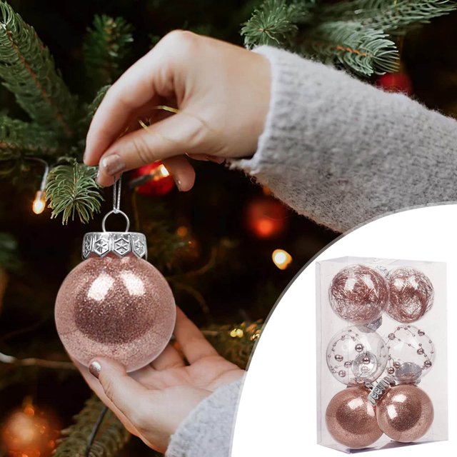6CM6PC Christmas Decorations Tree Ball Bauble Hanging Home Party Ornament Decor
