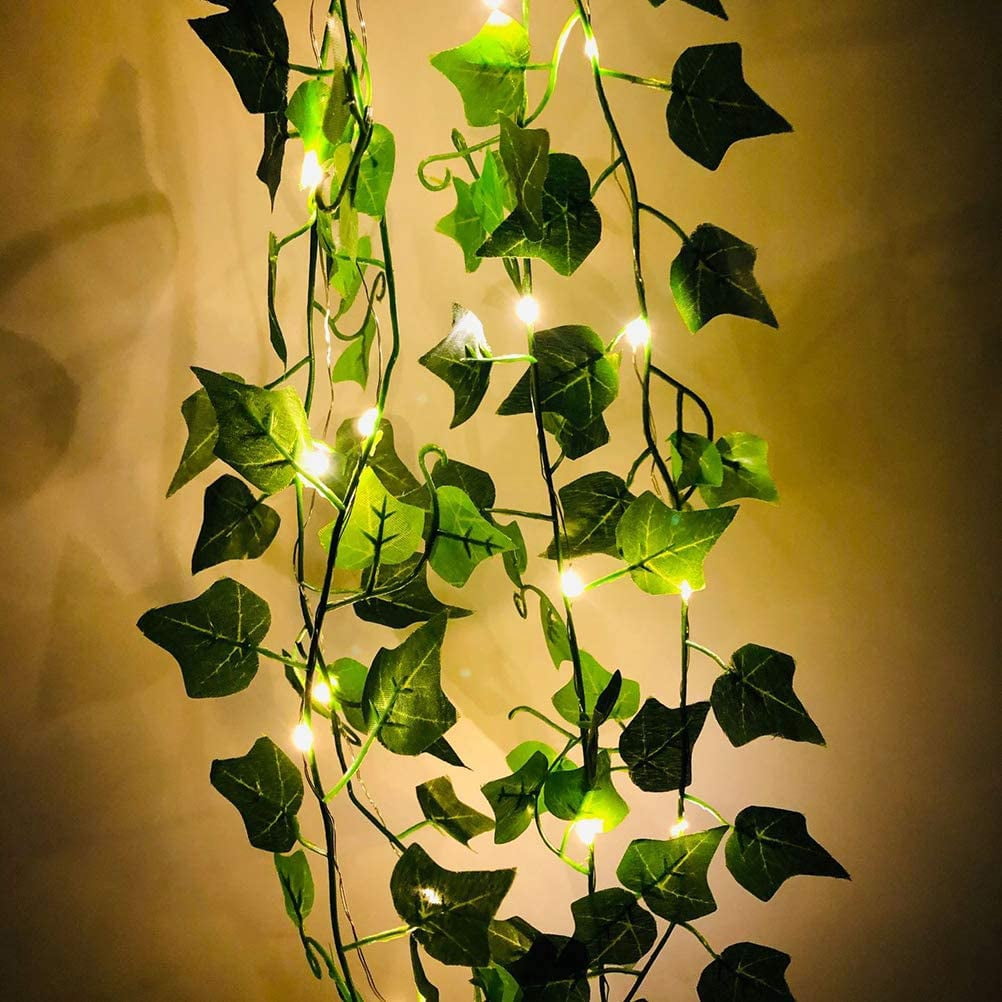 Fairy Lights with Leaves, 20/100 LEDs Ivy Flower Garland Fairy Lights Flexible Copper for Indoor Bedroom Wedding Party Decoration