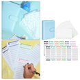 thumbnail image 3 of PU Leather Notebook Binder Clear Binder Pockets Budget Envelope Blue, 3 of 9