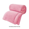 thumbnail image 3 of HOARBOEG Double Layer Thickened Fleece Blanket,Solid Multifunctional Bed Blankets,Full Size Microfiber Travel Throw Blankets,Winter Soft Fluffy Warm Static-Free Sofa Blanket (150 * 200cm, Hot Pink), 3 of 7