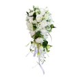 thumbnail image 1 of Langgg Mariage Mariée Mariée Cascade Main Bouquet Main Artificielle Rose Fleur, 1 of 9