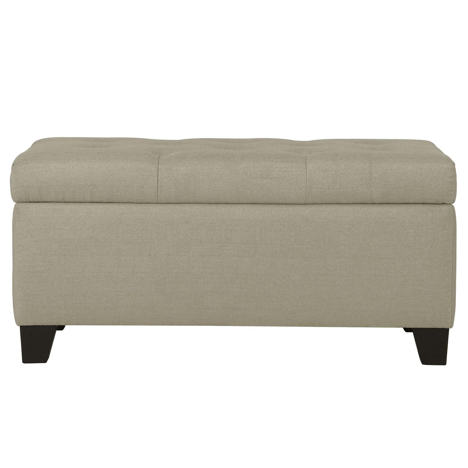 Ottomane de rangement moderne rectangulaire revêtue de tissu – beige