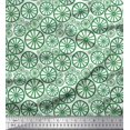 thumbnail image 1 of Soimoi Tissu Satin Modal Vert Roue Imprimé Ethnique Tissu de Couture au Yard 42 Pouces de Large, 1 of 3