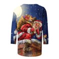 thumbnail image 4 of T-shirts Chemises pour Femmes Décontractées Amples Col Rond Manches 3/4 Haut à Imprimé de Noël T-Shirts en Liquidation, 4 of 5