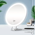 thumbnail image 1 of JUNWELL 6inch Compact Rechargeable LED Lighted Magnifying Makeup Mirror - 10X  20X  30X Magnification  Travel  Handheld  Hanging  Pocket Mirror with Bright Illumination - Perfect Gift for, 1 of 6