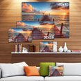 thumbnail image 3 of Sunset over Wooden Sea Pier - Modern Canvas Art Print, 3 of 4