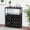 Black, variant on Kojooin Wine Bar Cabinet, Liquor Cabinet with Detachable Wine Rack, Small Coffee Bar with Storage & Glass Holder, Mesh Door, Buffet Sideboard for Dining Room Kitchen Living Room