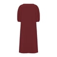 thumbnail image 5 of Liquidation d'Été 2025! Robe pour Femme Grande Taille, Liquidation de Robes d'Été pour Femmes, Combinaison d'Été pour Femme en Coton et Lin à Manches Courtes, Col en V, Manches Courtes, Jupe Longue, 5 of 5