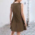 thumbnail image 4 of Ovzne Robes d'Été pour Femmes 2025 Robe Femme Robe de Printemps et d'Été pour Femmes Vacances Boutonnée Col en V à Bretelles Robe Haut Robe Femme Imprimée Liquidation, 4 of 6