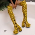 thumbnail image 1 of Cameland Patchwork Serpentine Platform Ultra High Heel Winter Ladies Over The Knee Boots, 1 of 5