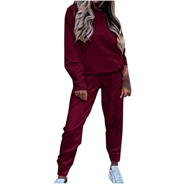 IROINNID Sweatsuit For Women 2 Pieces Set Savings 2023 Outfits For Lounge Sets For Sweatpants Joggers Set Casual Hoodies Tracksuit Color Sweatsuits Athletic Set,Red