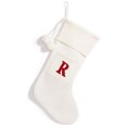 thumbnail image 1 of Bas Tricotés de Noël avec Initiale de Lettre Alphabet Personnalisé Tricot Alphabet Blanc R, 1 of 9