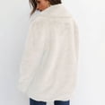 thumbnail image 4 of jsaierl Women's Autumn/Winter Solid Color Cardigan Plush Lapel Coat Tops, 4 of 7