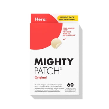 Hero Cosmetics Mighty Patch Original – Hydrocolloid Acne Patch, Overnight Acne Blemish & Zit Stickers for Sensitive Skin, 60ct