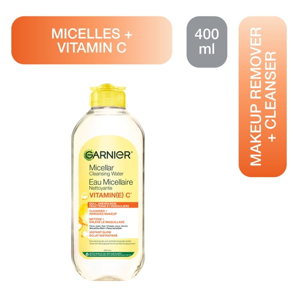 Garnier Eau micellaire nettoyante et démaquillante avec vitamine C, 400 ml