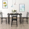 thumbnail image 3 of Giantex 5 Piece Dining Set, Kitchen Table Set w/4 Chairs, Wood Home Furniture Set, 3 of 8