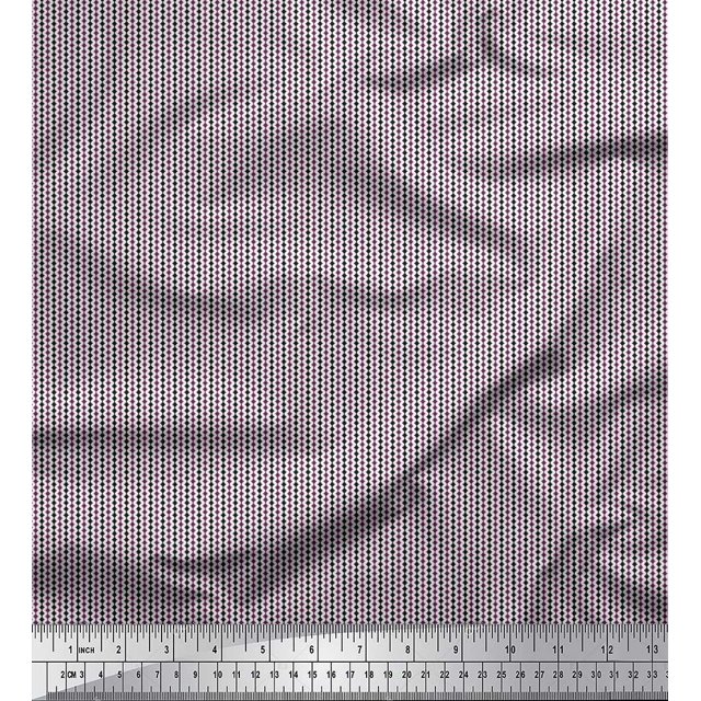 Soimoi Viscose Chiffon Fabric Geometric Small Printed Fabric 1 Yard 42 Inch Wide