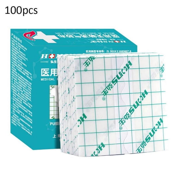 100pcs/pack Waterproof Plaster Adhesive Wound Dressing Bandage Tape Fixer T3L1