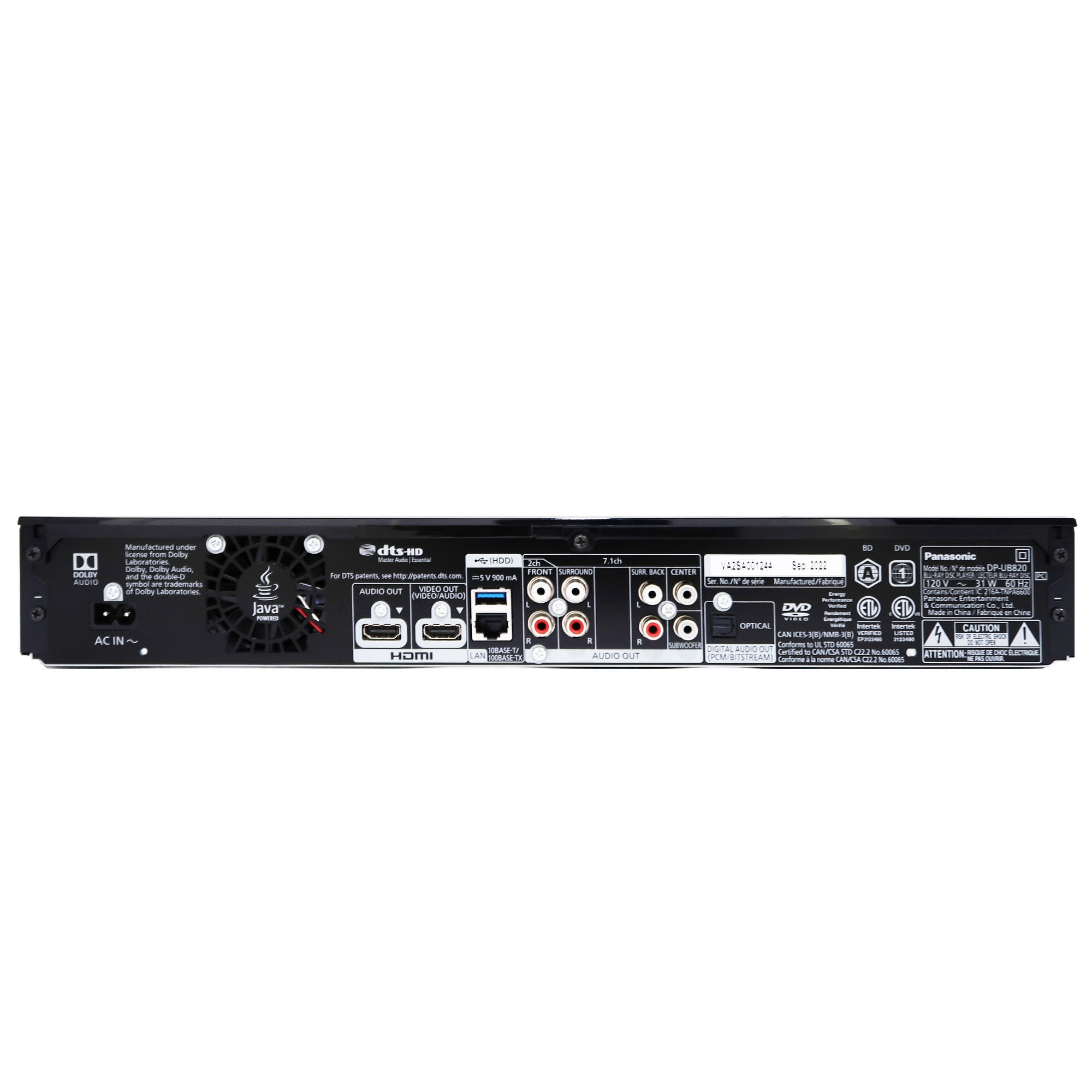 Panasonic DP-UB820 4K PRO HDR / HCX Ultra HD Blu-ray Player