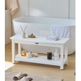 thumbnail image 2 of Shower Bench Seat for Inside Shower Poly Lumber Shower Stool for Shaving Legs Bathroom Shower Foot Rest with Storage Shelf Plastic Shower Chair Seat for with Adjustable Feet, 2 of 6