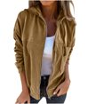 thumbnail image 1 of Posijego Veste de Mode pour Femmes Automne Hiver Tendance à Manches Longues avec Capuche et Poches, 1 of 6