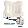 thumbnail image 4 of Oversized Papasan Rocking Chair with Footrest, 350Lbs Capacity Indoor/Outdoor Rocker, Metal Frame & Waterproof Cushion, Adjustable Patio Lounge Chair Rattan Egg Rocker, 4 of 7