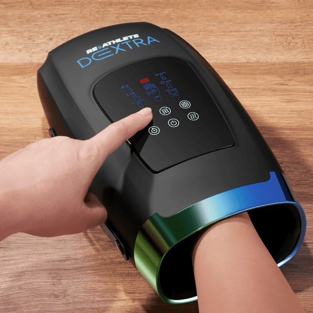 REATHLETE DEXTRA Finger, Wrist, and Palm Massager with 6 Levels, Pressure Point Therapy for Sensitive Hands