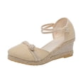 thumbnail image 2 of Weiqiqre Sandales à Enfiler pour Femmes Offres, Chaussures d'Été pour Dames à Plateforme à Talon Compensé à Bout Fermé Sandales Décontractées pour Femmes Rabais, 2 of 9