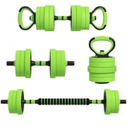 Soozier 44lbs 4-in-1 Weight Dumbbell Set, Barbell Kettlebell Push Up Stand