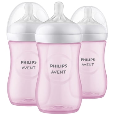 Philips Avent Natural Baby Bottle With Natural Response Nipple, Pink, 3x9oz Bottles, SCY903/13