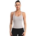 thumbnail image 1 of Charmo Women's Scoop Neck Ribbed Tank Tops Slim Straps Cropped Tops Built in Bra, 1 of 5