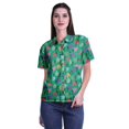 thumbnail image 1 of Moomaya Chemise à Manches Mi-Longues Imprimée pour Femmes, Col Boutonné, Haut Décontracté, 1 of 5