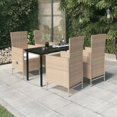 thumbnail image 1 of vidaXL 5 Piece Garden Dining Set with Cushions Beige, 1 of 5