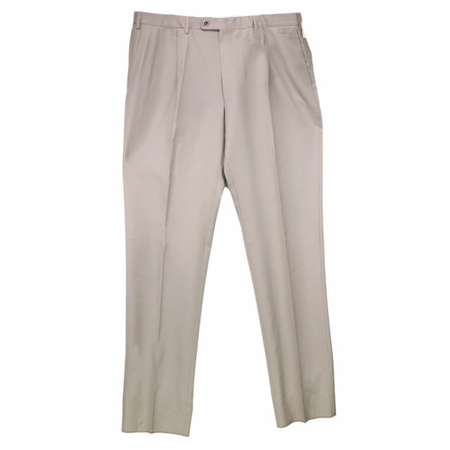 Vigano Men's 041 Khaki 1959 Collection Wool Dress Pants - 36