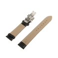 thumbnail image 1 of thinsony Leather Watch Band Butterfly Deployment Clasp Buckle Black-18mm-White thread, 1 of 9