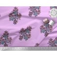 thumbnail image 2 of Soimoi Velvet Fabric Leaves & Floral Block Printed Fabric 1 Yard 58 Inch Wide, 2 of 3
