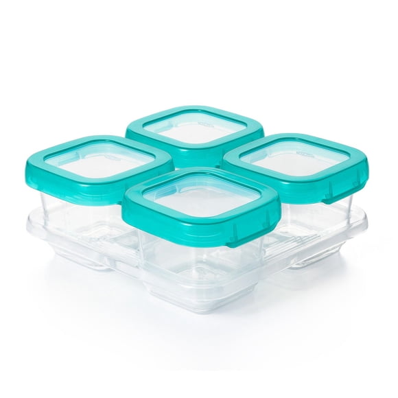 OXO Tot - Baby Blocks - Contenants - Étanches à l'Air, Étanches à l'Eau, Anti-Fuites - Couvercles & Contenants Transparents - Graduations de Mesure - Plateaux de Congélation Empilables - Rangement Sécuritaire pour des Sorties Sans Déversements - - pour I