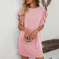thumbnail image 4 of Ovzne Robes Grande Taille pour Femmes aux Formes Robe d'Été pour Femmes Couleur Unie Sans Manches à Col Rond Robe de Printemps Liquidation, 4 of 7