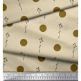 thumbnail image 3 of Soimoi Beige polyester Crepe Fabric Dots & Leaves Decor Fabric Printed Yard 52 Inch Wide, 3 of 3