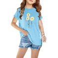 thumbnail image 1 of TopLLC Manches Courtes Col Rond Blouses & Chemises Chemises pour Enfants T-Shirt Graphique Manches Courtes Col Rond Crop Top pour 3-14 Ans Filles et Garçons T-Shirt Tee Blouse Fille, 1 of 4