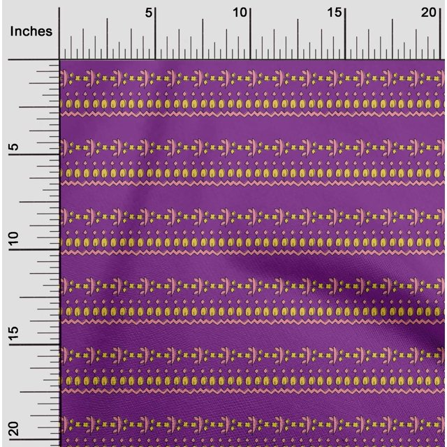 oneOone Polyester Lycra Fabric Floral & Flying Swan Block Decor Fabric Printed BTY 56 Inch Wide