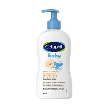 Cetaphil Baby Wash And Shampoo with Organic Calendula | Tear Free | Paraben, Colourant and Mineral Oil Free |400ML| Pump