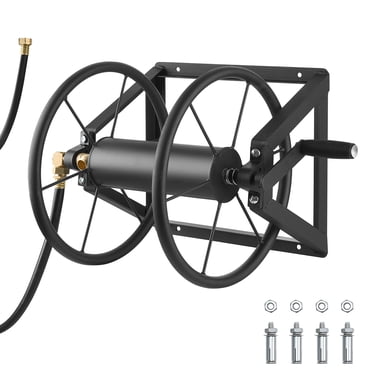VEVOR Wall Mounted Garden Hose Reel 200ft 5/8 in Manual Hose Winder Brass Fitting