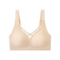 thumbnail image 1 of Virmaxy Womens Wireless Bra Solid Color Soft and Comfortable Gathered Large Bra Solid Color Soft and Comfortable Without Steel Rings Gathering To A Large Bra Beige-2 XXL, 1 of 2