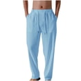 thumbnail image 1 of Dagugfen Lounge Pants for Men Elastic Waist Drawstring Loose Lightweight Travel Beach Pants Work Pants, 1 of 5